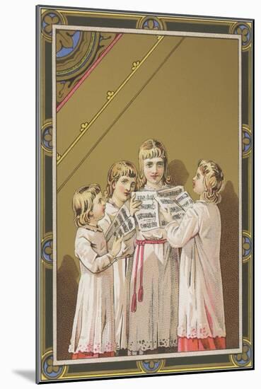 Victorian Singing Children Choir-null-Mounted Art Print