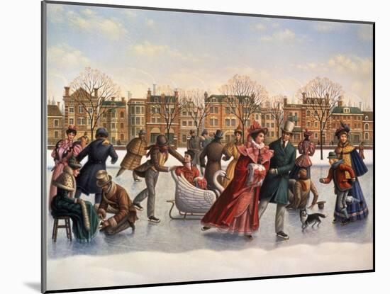 Victorian Skaters-Dan Craig-Mounted Giclee Print