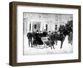 Victorian Sleigh Ride, C.1870-99-null-Framed Photographic Print