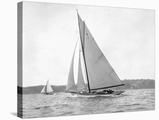 Victorian sloop on Sydney Harbour, 1930-null-Stretched Canvas