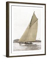 Victorian sloop on Sydney Harbour-null-Framed Art Print