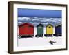 Victorian-Style Bathing Boxes on the Beach, Western Cape, South Africa-John Warburton-lee-Framed Photographic Print