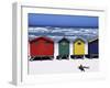 Victorian-Style Bathing Boxes on the Beach, Western Cape, South Africa-John Warburton-lee-Framed Photographic Print