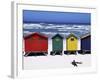 Victorian-Style Bathing Boxes on the Beach, Western Cape, South Africa-John Warburton-lee-Framed Photographic Print