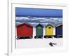 Victorian-Style Bathing Boxes on the Beach, Western Cape, South Africa-John Warburton-lee-Framed Photographic Print