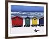 Victorian-Style Bathing Boxes on the Beach, Western Cape, South Africa-John Warburton-lee-Framed Photographic Print