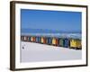Victorian-Style Bathing Boxes on the Beach, Western Cape, South Africa-John Warburton-lee-Framed Photographic Print