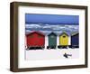 Victorian-Style Bathing Boxes on the Beach, Western Cape, South Africa-John Warburton-lee-Framed Photographic Print