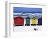 Victorian-Style Bathing Boxes on the Beach, Western Cape, South Africa-John Warburton-lee-Framed Photographic Print