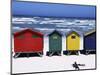 Victorian-Style Bathing Boxes on the Beach, Western Cape, South Africa-John Warburton-lee-Mounted Photographic Print