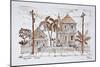 Victorian style 'Conch houses,' Key West, Florida-Richard Lawrence-Mounted Photographic Print