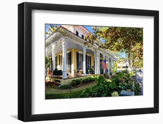 Victorian Style House with a Wrap Around Porch in Cape May, New Jersey-George Oze-Framed Photographic Print