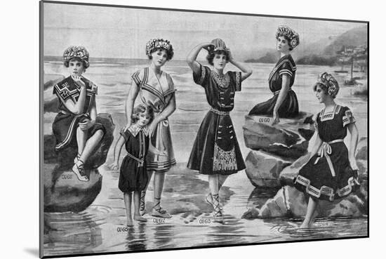 Victorian Swimwear, UK-null-Mounted Art Print