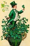 A 1910 Vintage St. Patrick's Day Greeting Card Illustration of an Irish Man Showing 'The Wearing Of-Victorian Traditions-Photographic Print