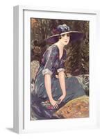 Victorian Woman in Hat Drawing-null-Framed Art Print