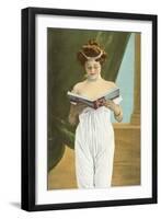 Victorian Woman Reading-null-Framed Art Print