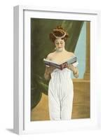 Victorian Woman Reading-null-Framed Art Print