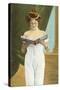 Victorian Woman Reading-null-Stretched Canvas