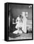 Victorian Woman Undressing in the Bath-null-Framed Stretched Canvas