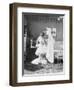 Victorian Woman Undressing in the Bath-null-Framed Photographic Print