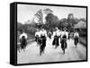 Victorian Women Cyclists Descending a Hill, 1898-null-Framed Stretched Canvas