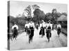 Victorian Women Cyclists Descending a Hill, 1898-null-Stretched Canvas