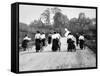 Victorian Women Cyclists Pushing their Bicycles, 1898-null-Framed Stretched Canvas