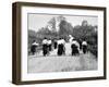 Victorian Women Cyclists Pushing their Bicycles, 1898-null-Framed Photographic Print