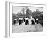 Victorian Women Cyclists Pushing their Bicycles, 1898-null-Framed Photographic Print