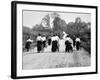 Victorian Women Cyclists Pushing their Bicycles, 1898-null-Framed Photographic Print