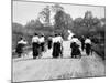 Victorian Women Cyclists Pushing their Bicycles, 1898-null-Mounted Photographic Print