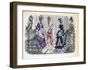 Victorian Women in Winter Fashions, 1875-null-Framed Giclee Print