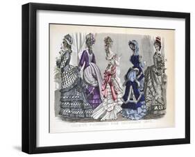 Victorian Women in Winter Fashions, 1875-null-Framed Giclee Print