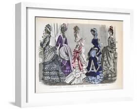 Victorian Women in Winter Fashions, 1875-null-Framed Giclee Print