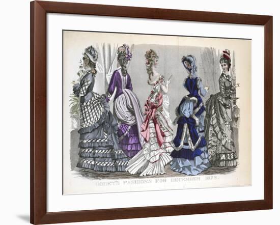 Victorian Women in Winter Fashions, 1875-null-Framed Giclee Print