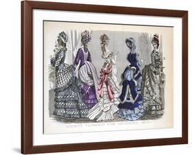 Victorian Women in Winter Fashions, 1875-null-Framed Giclee Print