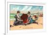 Victorians on the Beach-null-Framed Art Print