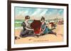 Victorians on the Beach-null-Framed Art Print