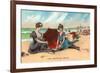 Victorians on the Beach-null-Framed Art Print