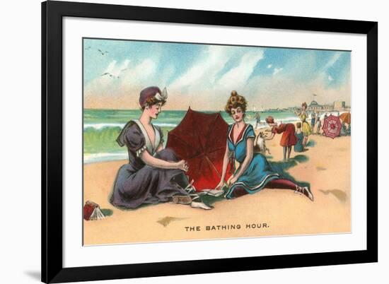 Victorians on the Beach-null-Framed Art Print