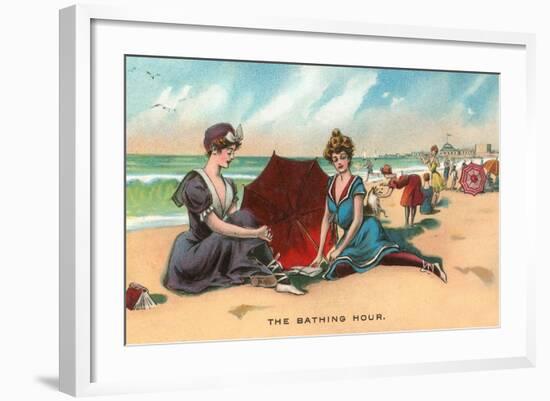 Victorians on the Beach-null-Framed Art Print