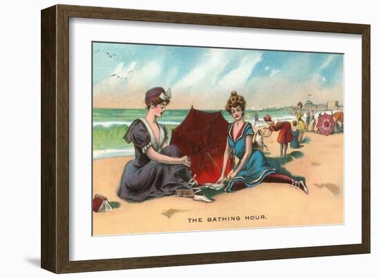 Victorians on the Beach-null-Framed Art Print