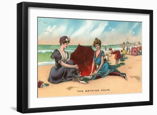 Victorians on the Beach-null-Framed Art Print