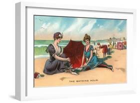 Victorians on the Beach-null-Framed Art Print