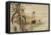 Victorians Seated on Musical Staff and Clef-null-Framed Stretched Canvas