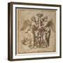 Victories Embracing a Candelabrum-Giovanni Francesco Penni-Framed Giclee Print