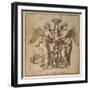 Victories Embracing a Candelabrum-Giovanni Francesco Penni-Framed Giclee Print