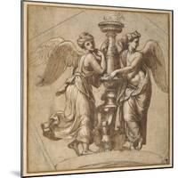 Victories Embracing a Candelabrum-Giovanni Francesco Penni-Mounted Giclee Print