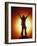 Victorious Climber Silhouetted by the Sun-null-Framed Photographic Print