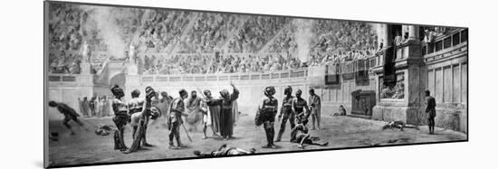 Victorious Gladiators Standing While the Less Fortunate Lay Scattered on the Ground-null-Mounted Photographic Print